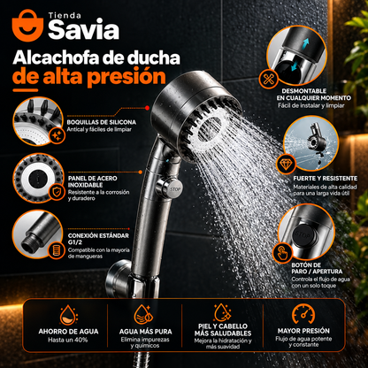 🚿 HydroMax Pro - Alcachofa de ducha de alta presión