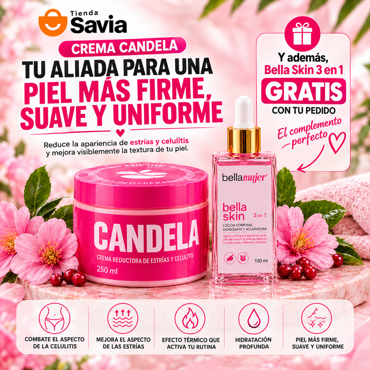 Bella Skin 3 en 1 – Loción Corporal Hidratante y Aclarante